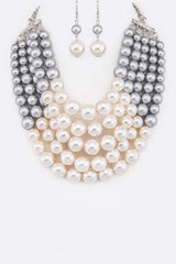 2 Tone Layered Pearls Strand Statement Necklace from My Pampered Life Seattle