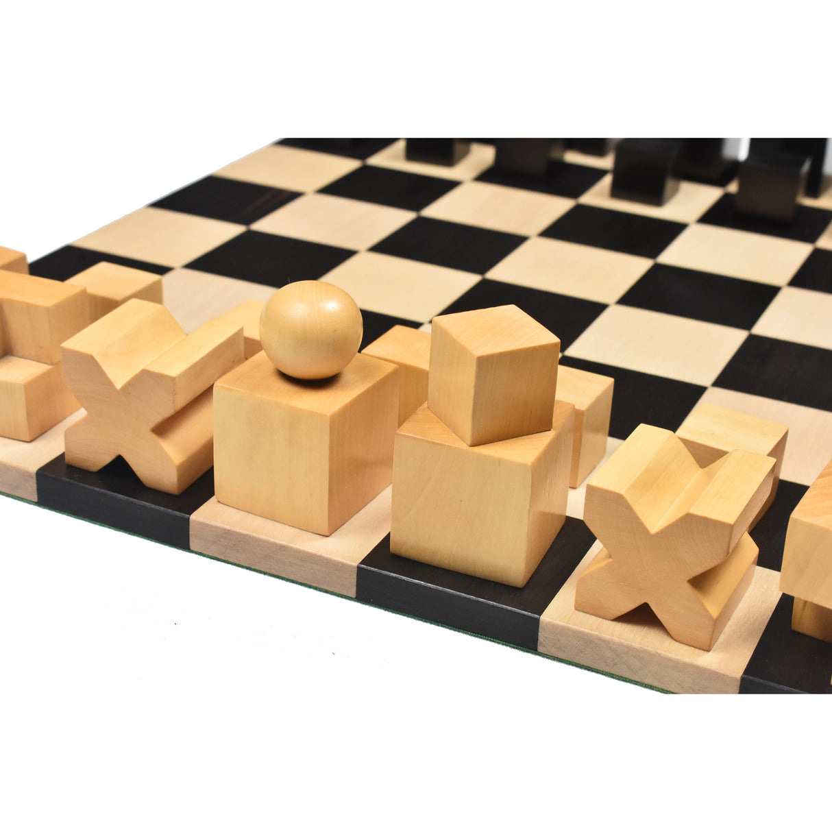 Bauhaus 1923 Combo Chess Set - Ebonised Boxwood Chess Pieces + Ebony Chess Board From Royal Chess Mall
