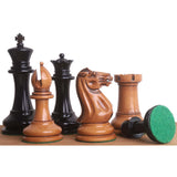 Original Staunton Chess Set- Chess Pieces Only- Lacquered Distress Antiqued Boxwood & Ebony- 4.5" King From Royal Chess Mall
