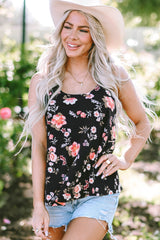 Fallon Floral Spaghetti Straps Strappy Back Tank Top From Threaded Pear