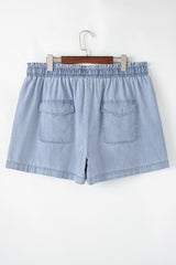 Kimberly Plus Size Drawstring High Waist Denim Shorts from Threaded Pear