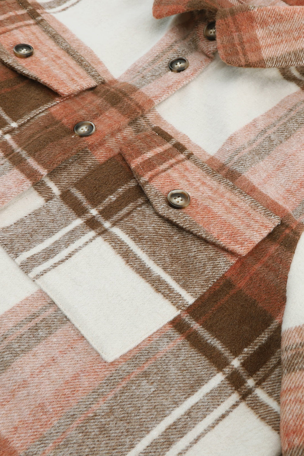 Autumn Plaid Button-Down Shirt Jacket from MsDressly