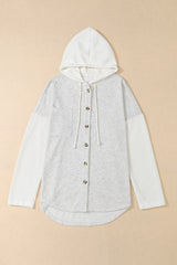 Berkley Button Up Knitted Sleeves Hooded Jacket from Threaded Pear