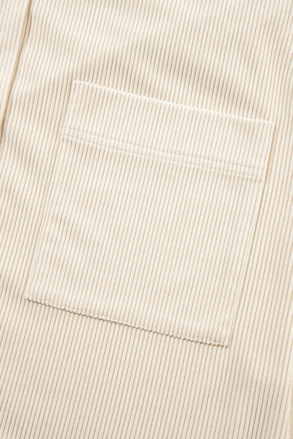 Beige Oversized Corduroy Contrast Hooded Shacket from MsDressly