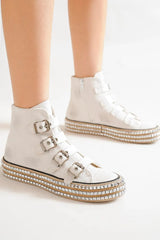 Beast Fashion Multi-Buckle Straps Studded Platform Sneakers from My Pampered Life Seattle