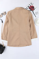 Apricot Buttoned Lapel Collar Blazer with Pocket from MsDressly