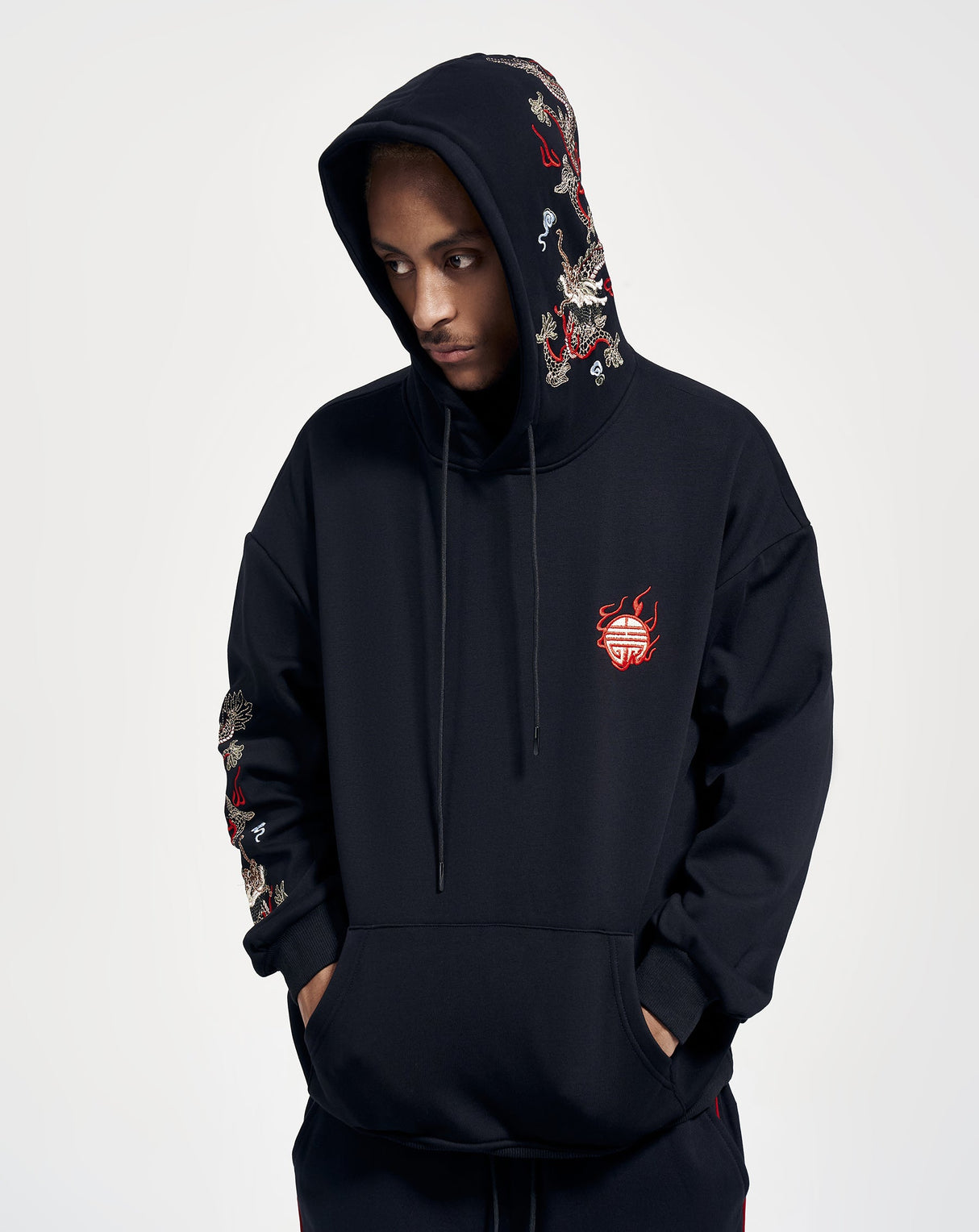 Flying Fire Dragon Embroidery Hoodie From Niepce Inc