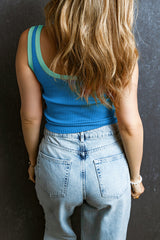 Drew Edge Ribbed Knit U Neck Tank Top From Threaded Pear
