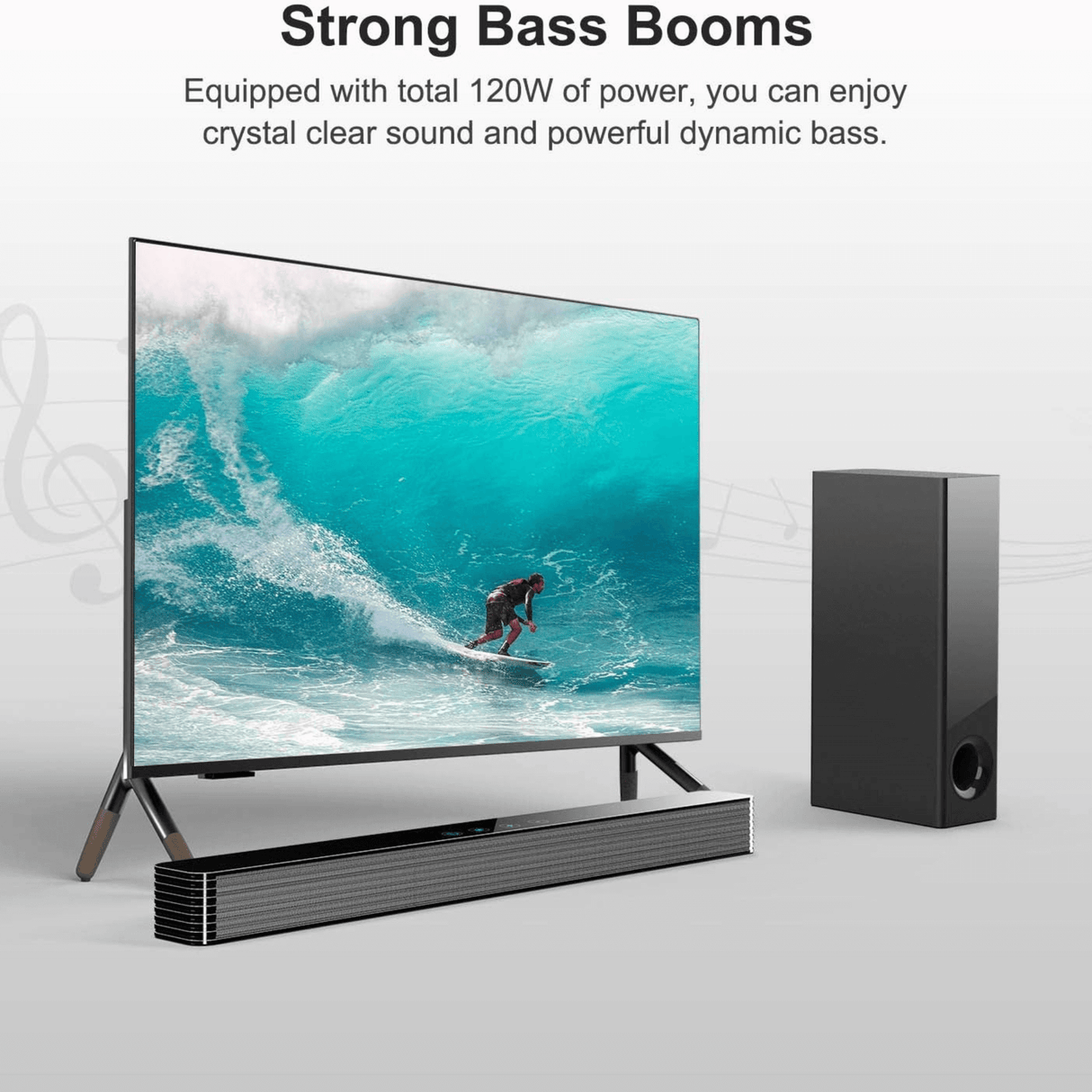 Norcent KB2020 Black Mamba Series 25" 120W Bluetooth Sound Bar with Sub-Woofer from Jupiter Gear Home