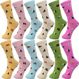 30-Pairs Women's Fun Patterned Cotton-Blend Crew Socks Assorted Pairs from PremiumBrandGoods