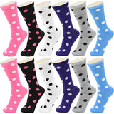 30-Pairs Women's Fun Patterned Cotton-Blend Crew Socks Assorted Pairs from PremiumBrandGoods