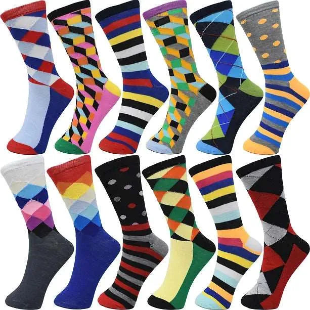 30-Pairs Women's Fun Patterned Cotton-Blend Crew Socks Assorted Pairs from PremiumBrandGoods