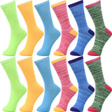 30-Pairs Women's Fun Patterned Cotton-Blend Crew Socks Assorted Pairs from PremiumBrandGoods