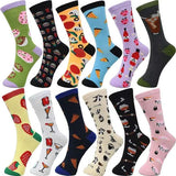 30-Pairs Women's Fun Patterned Cotton-Blend Crew Socks Assorted Pairs from PremiumBrandGoods