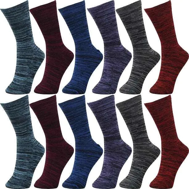 30-Pairs Women's Fun Patterned Cotton-Blend Crew Socks Assorted Pairs from PremiumBrandGoods