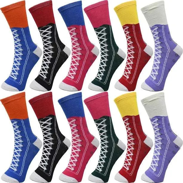 30-Pairs Women's Fun Patterned Cotton-Blend Crew Socks Assorted Pairs from PremiumBrandGoods