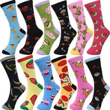 30-Pairs Women's Fun Patterned Cotton-Blend Crew Socks Assorted Pairs from PremiumBrandGoods