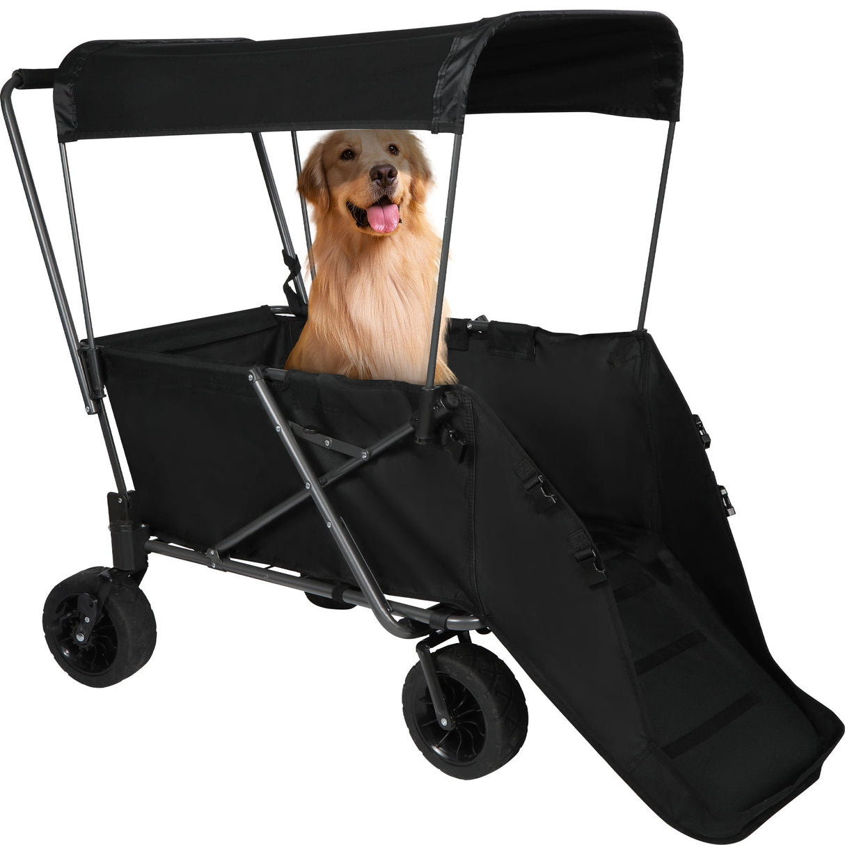 Folding Dog Wagon Cart with Extendable Rear End Heavy Duty From Redcamp
