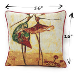 Tache Abstract Ballerina Art Golden Beige Woven Tapestry Throw Pillow Cover (18110) from Tache Home Fashion