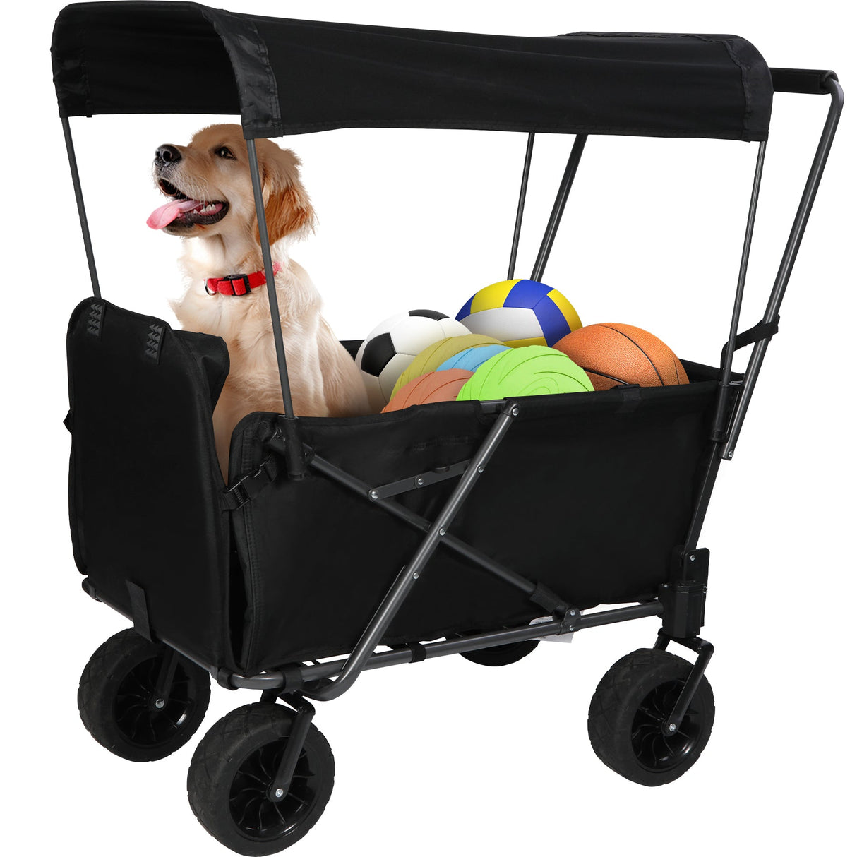 Folding Dog Wagon Cart with Extendable Rear End Heavy Duty From Redcamp