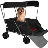 Folding Dog Wagon Cart with Extendable Rear End Heavy Duty From Redcamp