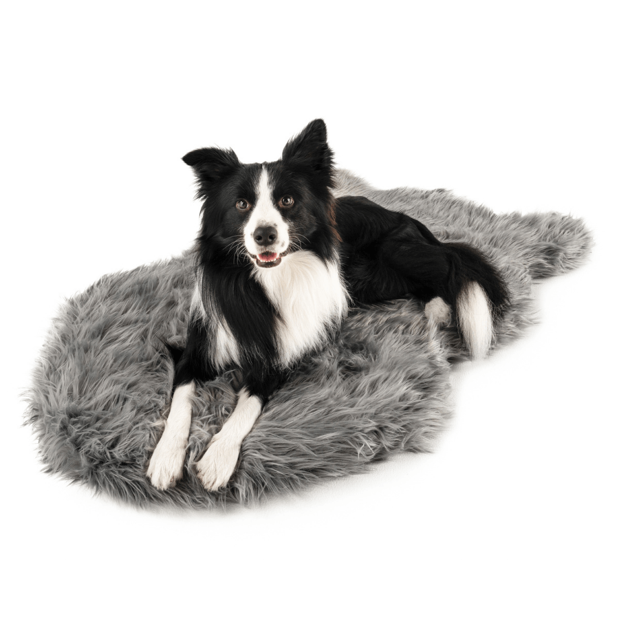 PupRug by Paw.com™ Faux Fur Orthopedic Dog Bed - Curve Charcoal Grey from Paw.com