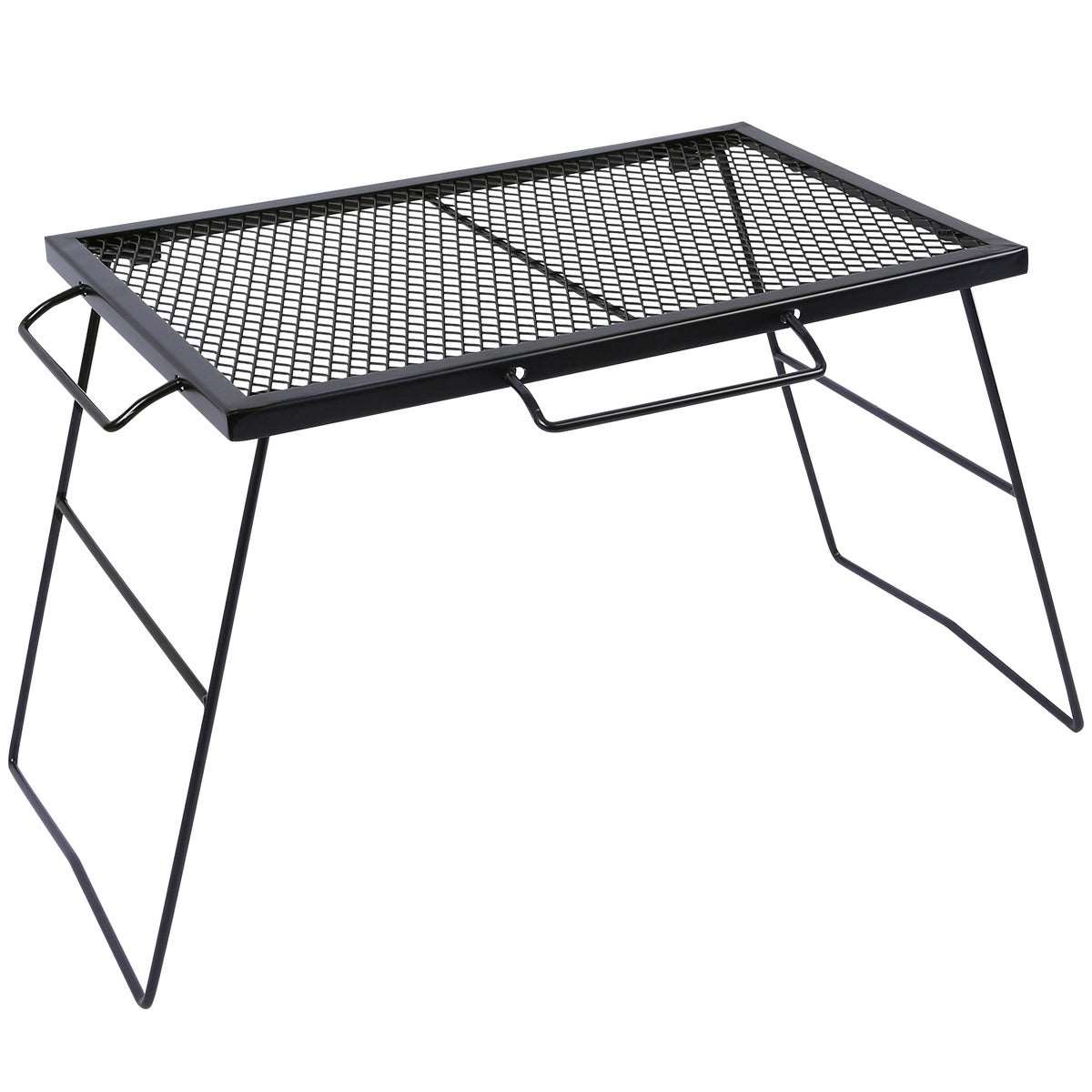Portable Heavy Duty Folding Steel Campfire Grill Grate for Outdoor Cooking, Black From Redcamp