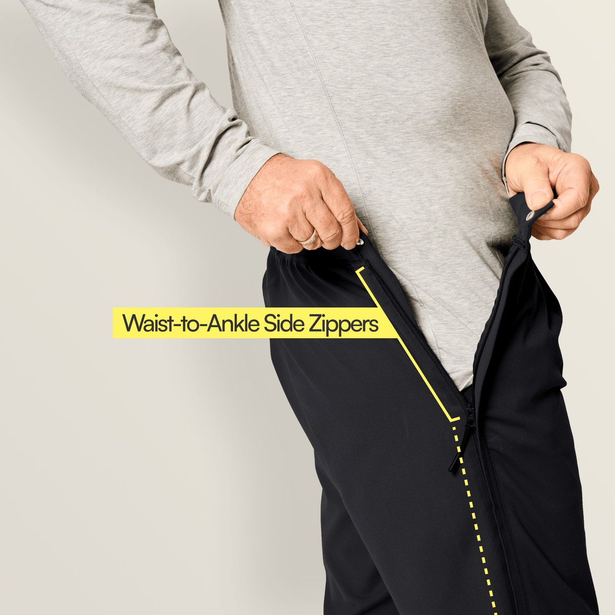 Everyday Side-Zip Pants for Men from Joe & Bella