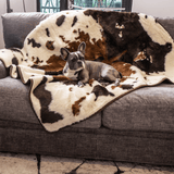 PupProtector™ Waterproof Throw Blanket - Brown Faux Cowhide from Paw.com