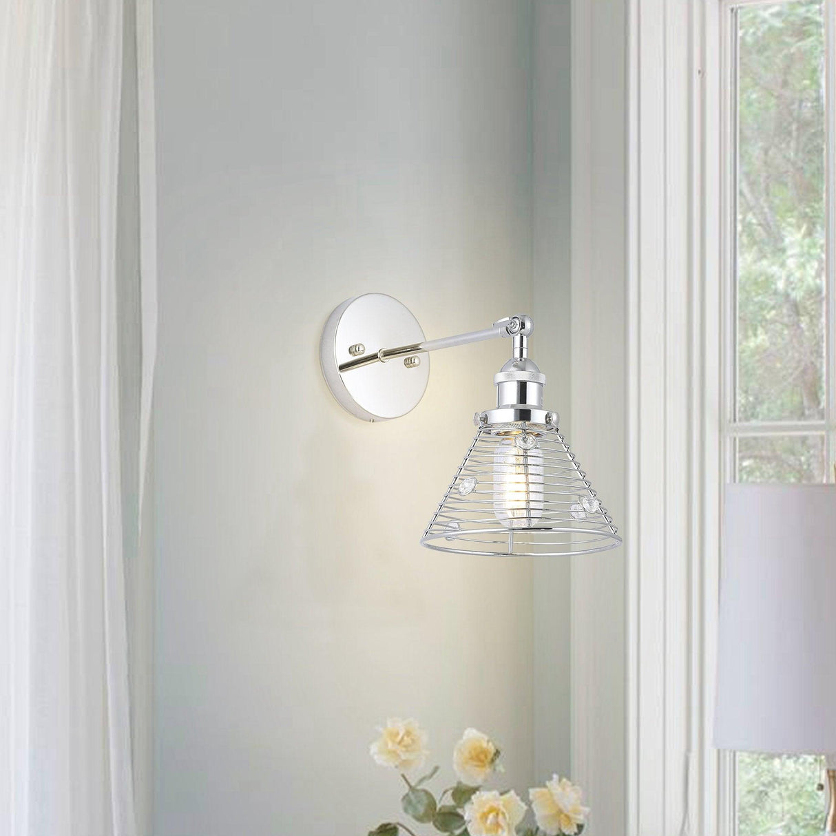 Light Modern Silver Wall Scone Light From ParrotUncle