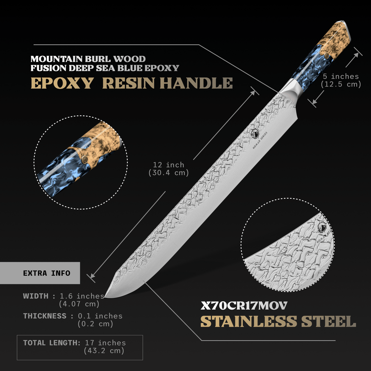 Nomad Series 12" Slicer From The Cooking Guild
