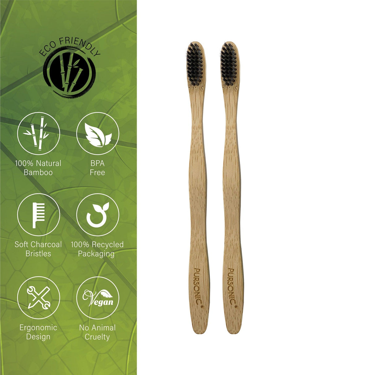100% Natural Bamboo Toothbrush from Pursonic
