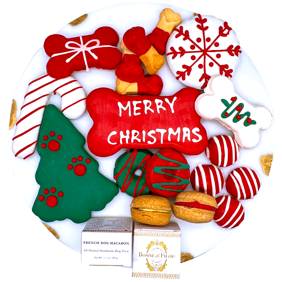 Christmas Themed Dog Treats Gift Box from Bonne et Filou