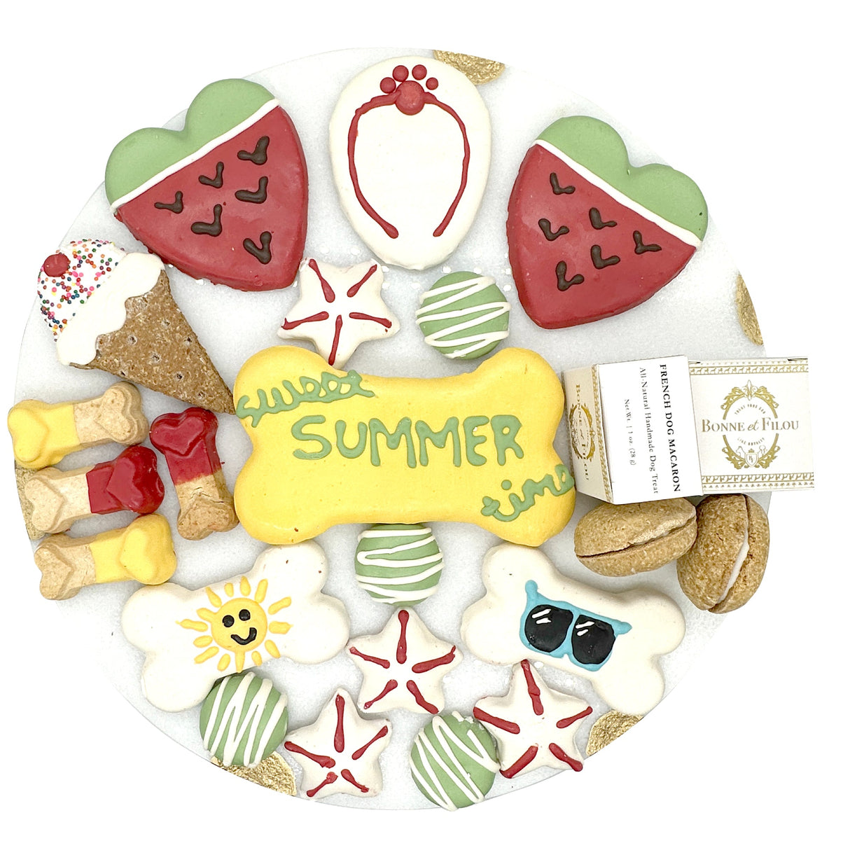 Summer Themed Dog Treats Gift Box from Bonne et Filou