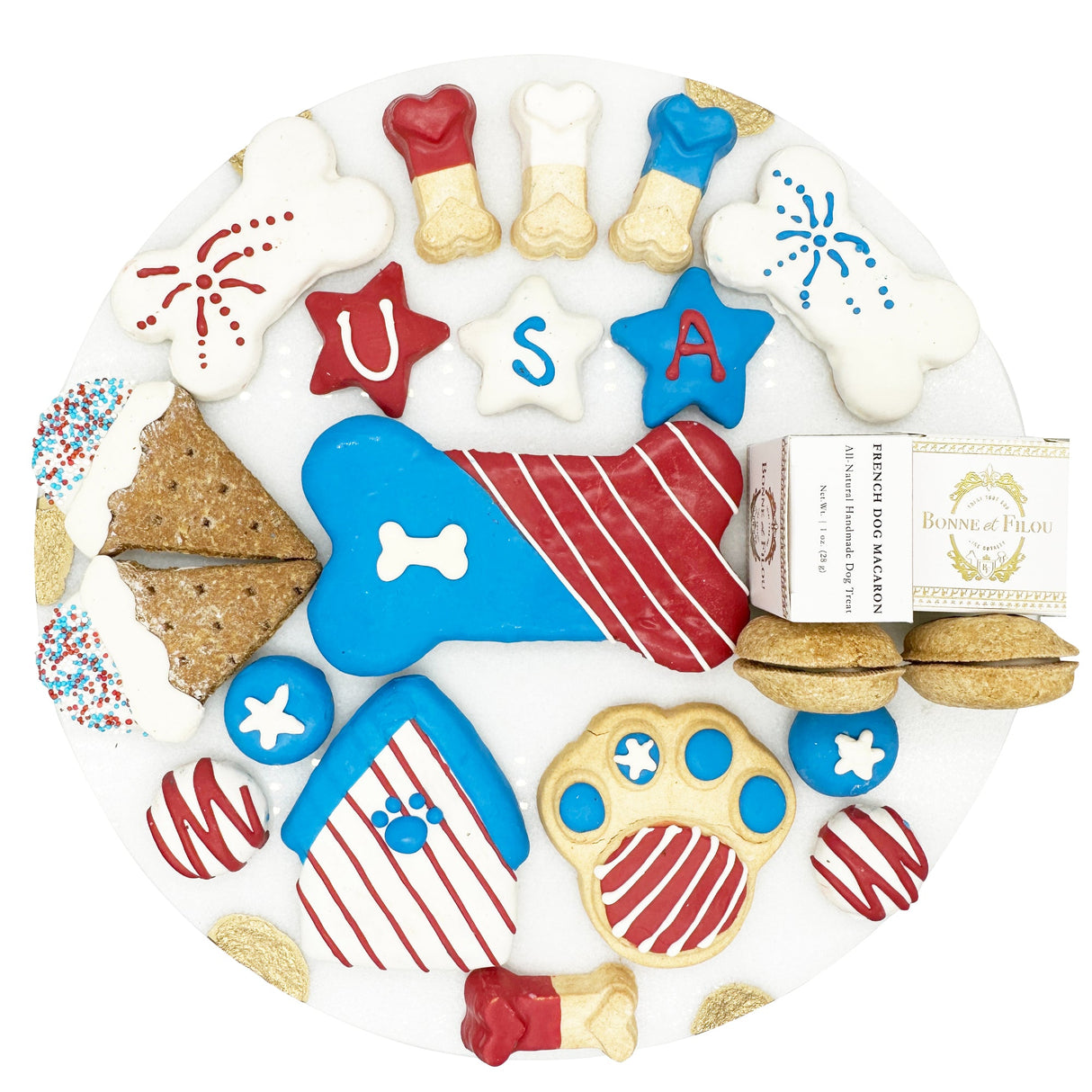 USA Themed Dog Treats Gift Box from Bonne et Filou