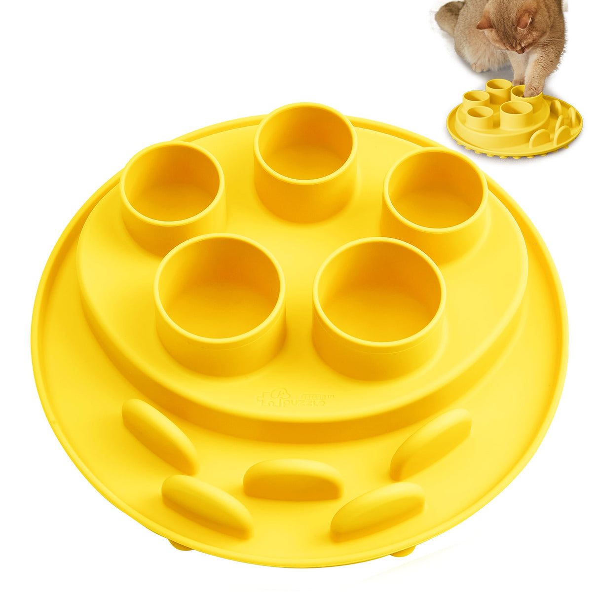 Puzzle Digger - For Cat Hunting Instinct (Wheat-Yellow) From PuzzleFeeder - Slower than a slow feeder
