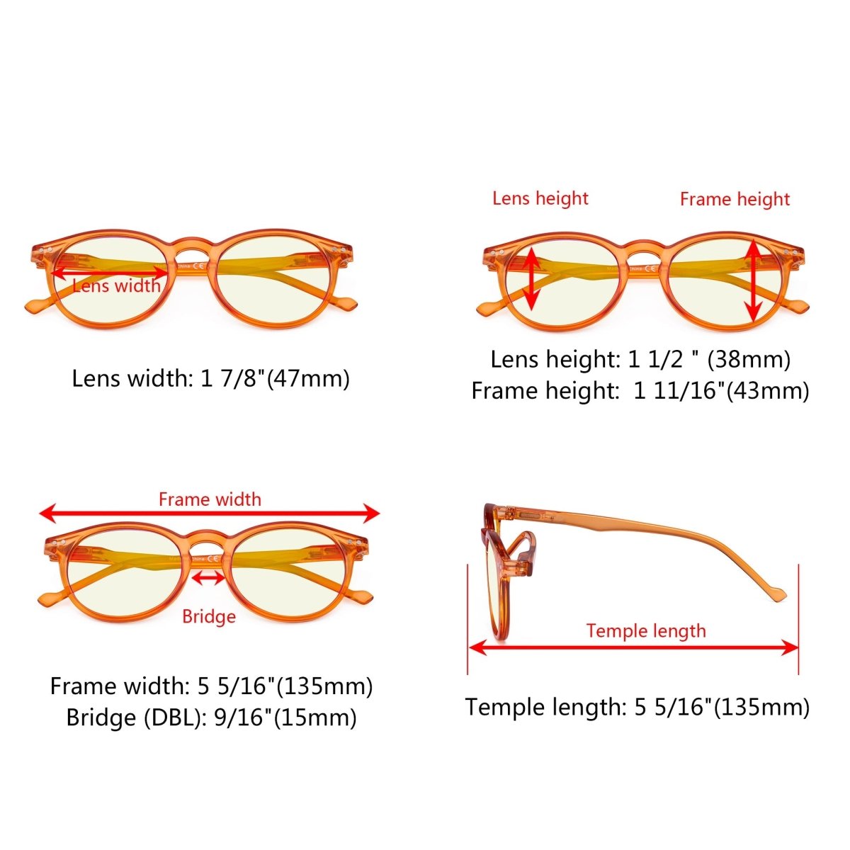 Oval Round Blue Light Blocking Readers Computer Eyeglasses UVR071 (10 Pack) From eyekeeper