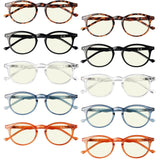 Oval Round Blue Light Blocking Readers Computer Eyeglasses UVR071 (10 Pack) From eyekeeper