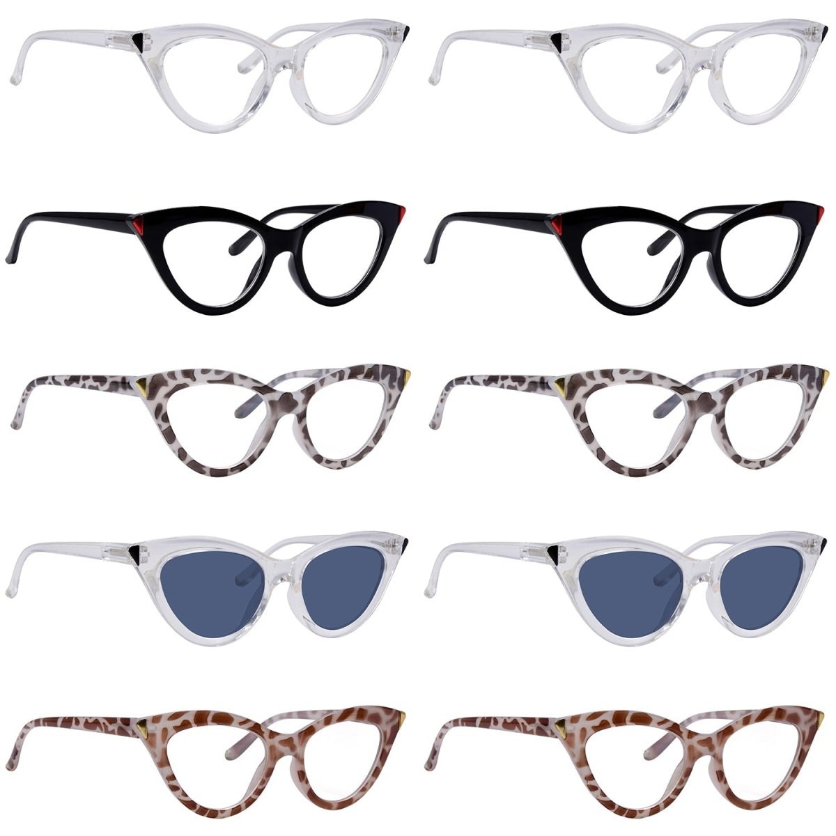 Cat-eye Reading Glasses Ladies Readers with Spring Hinge R2103 (10 Pack) From eyekeeper