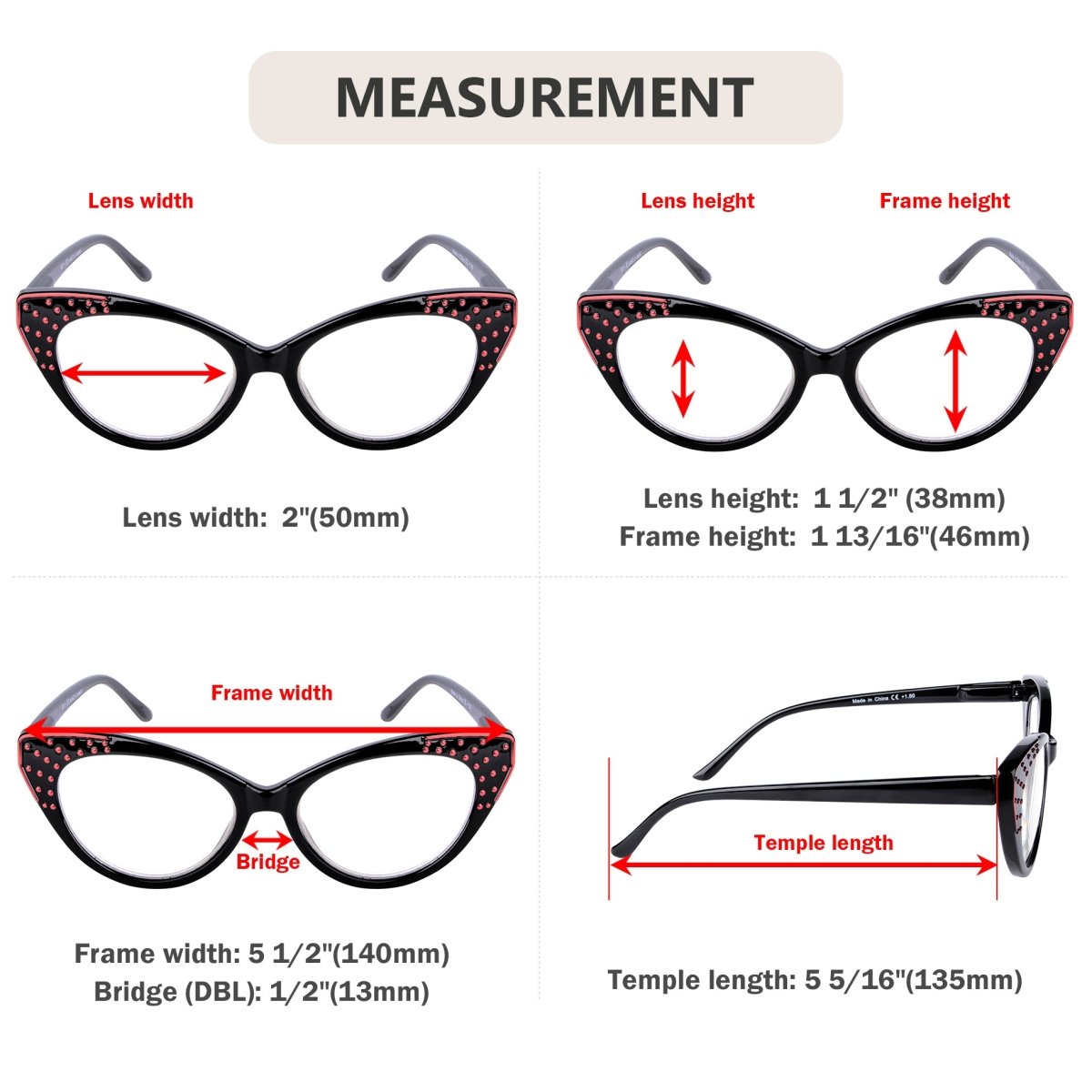 Cat-eye Reading Glasses Cute Readers R2115 (10 Pack) From eyekeeper