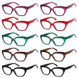 Cat-eye Stylish Reading Glasses with Spring Hinges R2133 (10 Pack) From eyekeeper