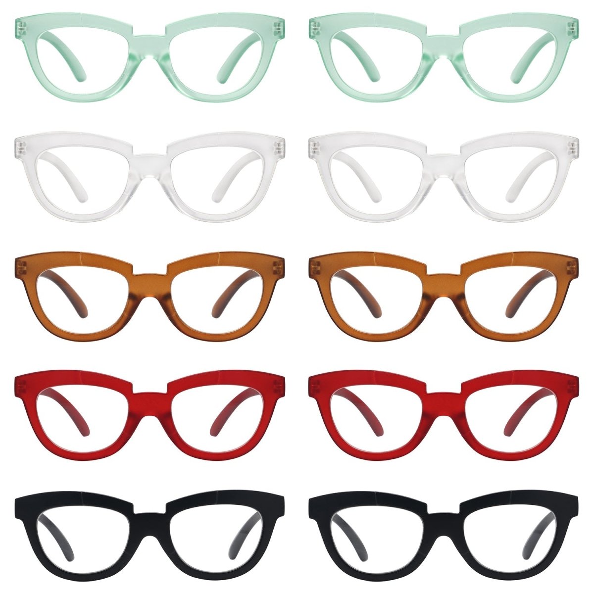 Half Moon Reading glasses Stylish Readers R2102 (10 Pack) From eyekeeper