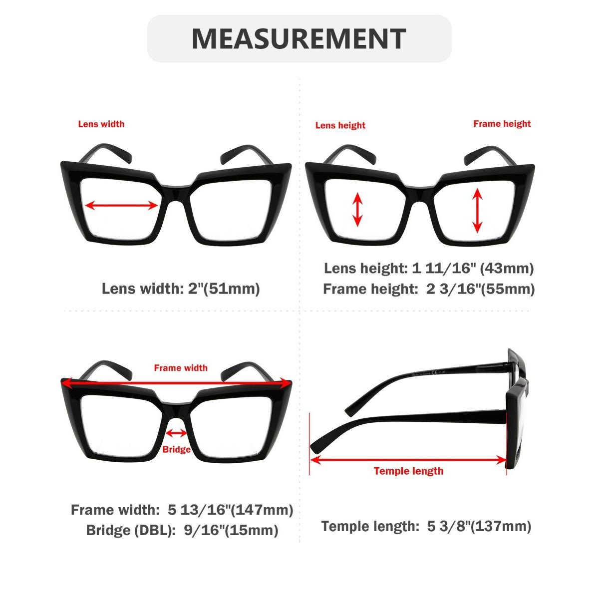 Large Frame Reading Glasses Oversized Readers R2141 (10 Pack) From eyekeeper