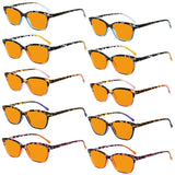 Orange Lens Cat Eye Blue Light Blocking Reading Glasses DS9111 (10 Pack) From eyekeeper