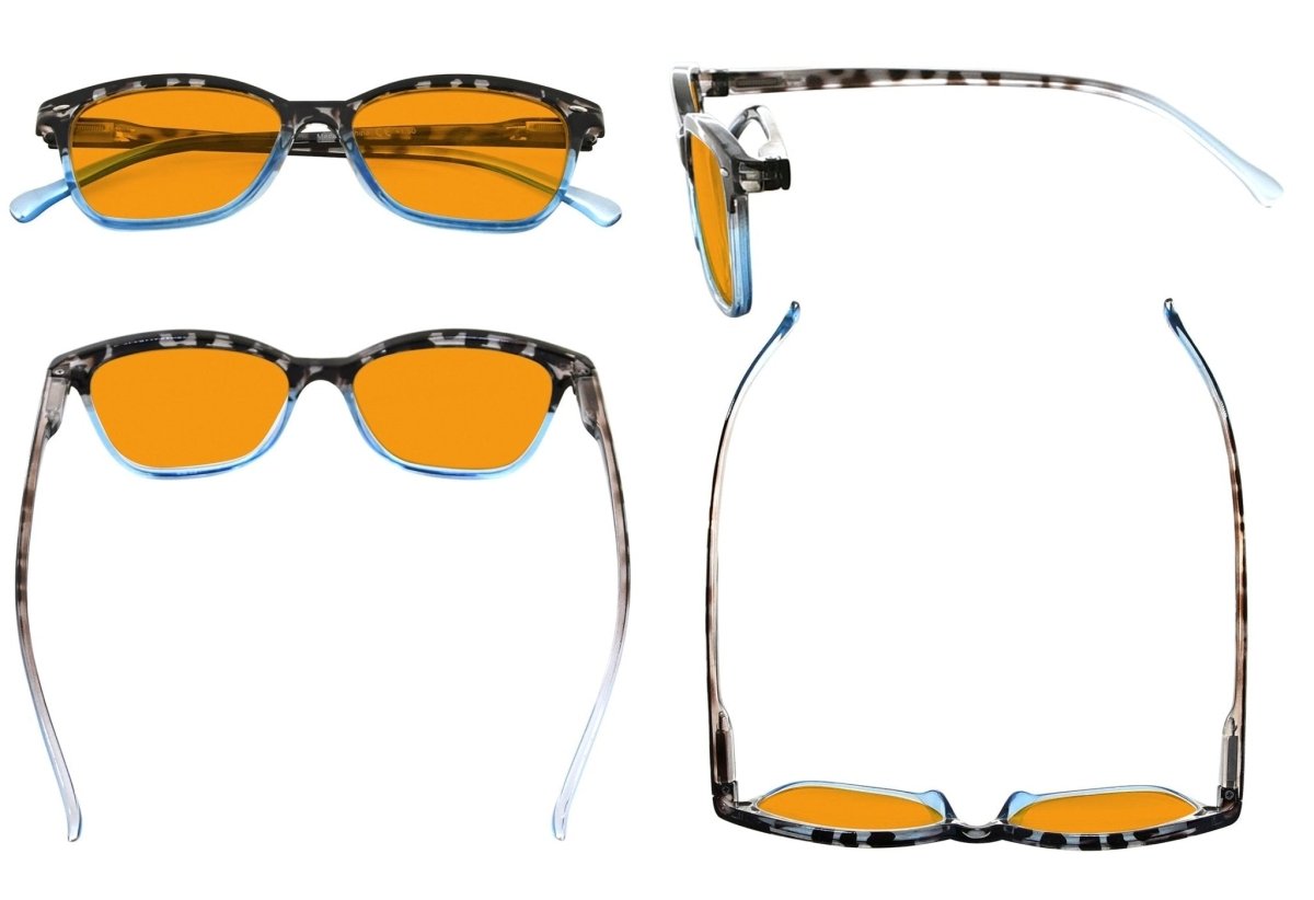 Orange Lens Cat Eye Blue Light Blocking Reading Glasses DS9111 (10 Pack) From eyekeeper