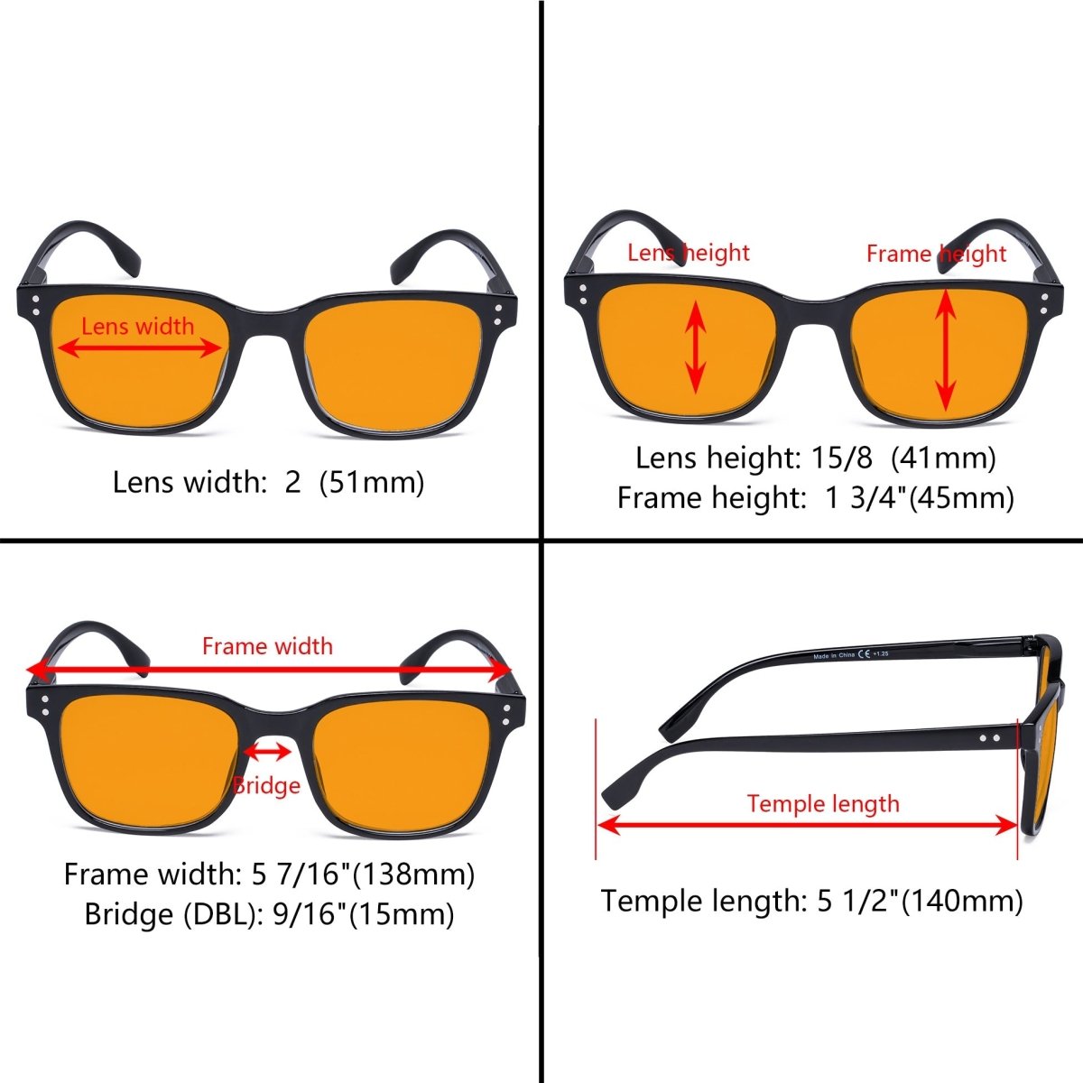 Orange Tinted Blue Light Blocking Reading Glasses DST1804 (10 Pack) From eyekeeper