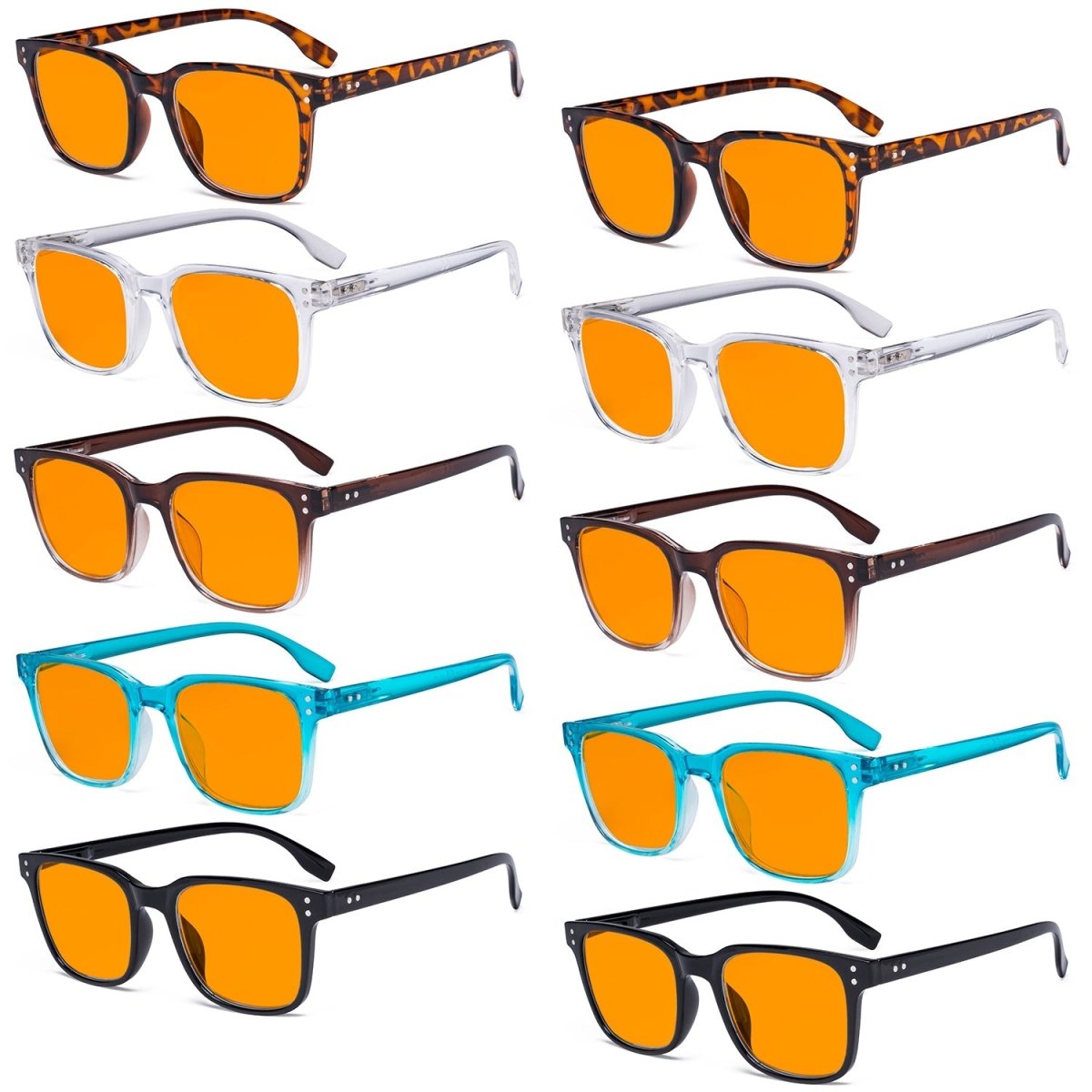 Orange Tinted Blue Light Blocking Reading Glasses DST1804 (10 Pack) From eyekeeper