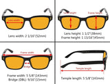 Orange Tinted Stylish Blue Light Blocking Reading Glasses DSRT1802 (10 Pack) From eyekeeper