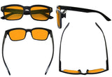Orange Tinted Stylish Blue Light Blocking Reading Glasses DSRT1802 (10 Pack) From eyekeeper