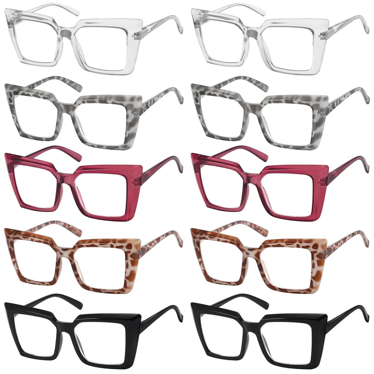 Large Frame Reading Glasses Oversized Readers R2141 (10 Pack) From eyekeeper